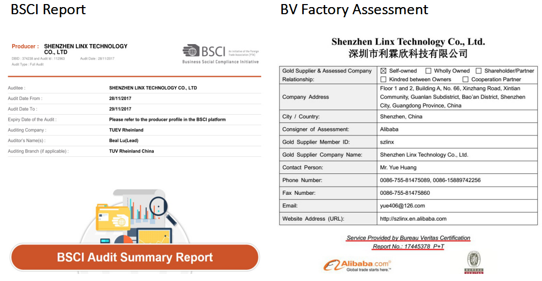 BSCI report from Linx