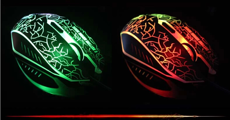 New USB 2.0 Wired Gaming Mouse, 7 Colour Dazzle Light Gaming Wired Mouse LED Light