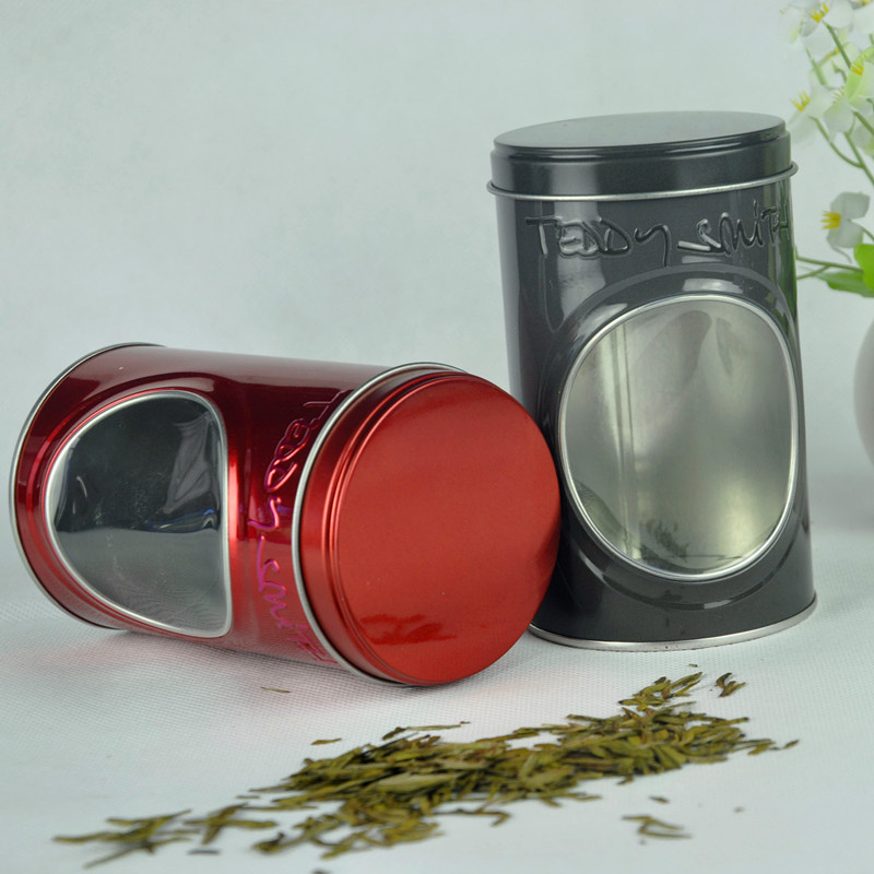 Custom Round Tea Tin Box with PVC Window China Supplier