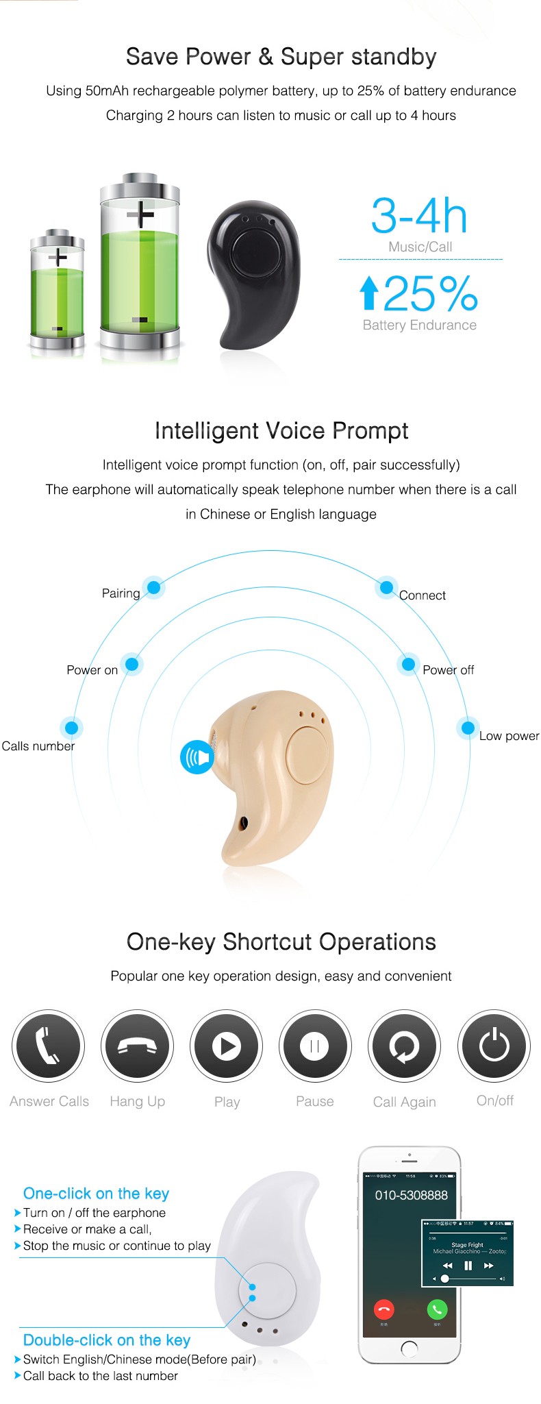 Earbud Bluetooth