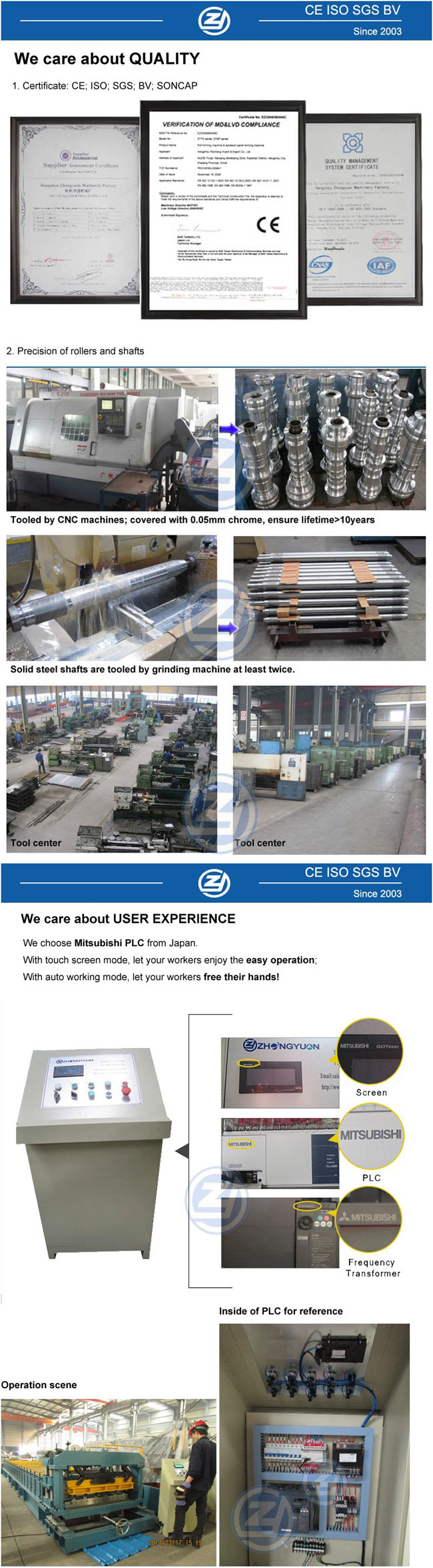 Overseas Service ISO China Roof Cold Roll Forming Machinery