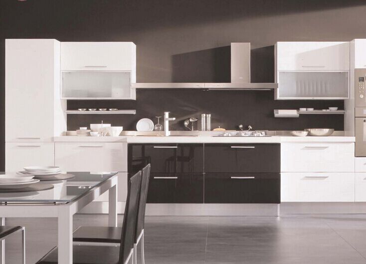 Modern Kitchen Furnitures with Edge Banding (Glossy)