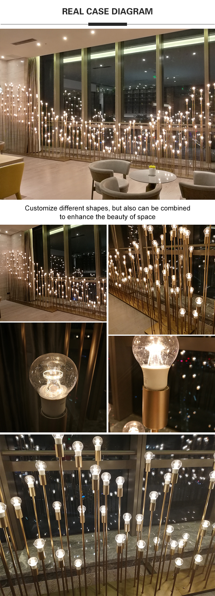 Glass copper lamp for indoor atmosphere light