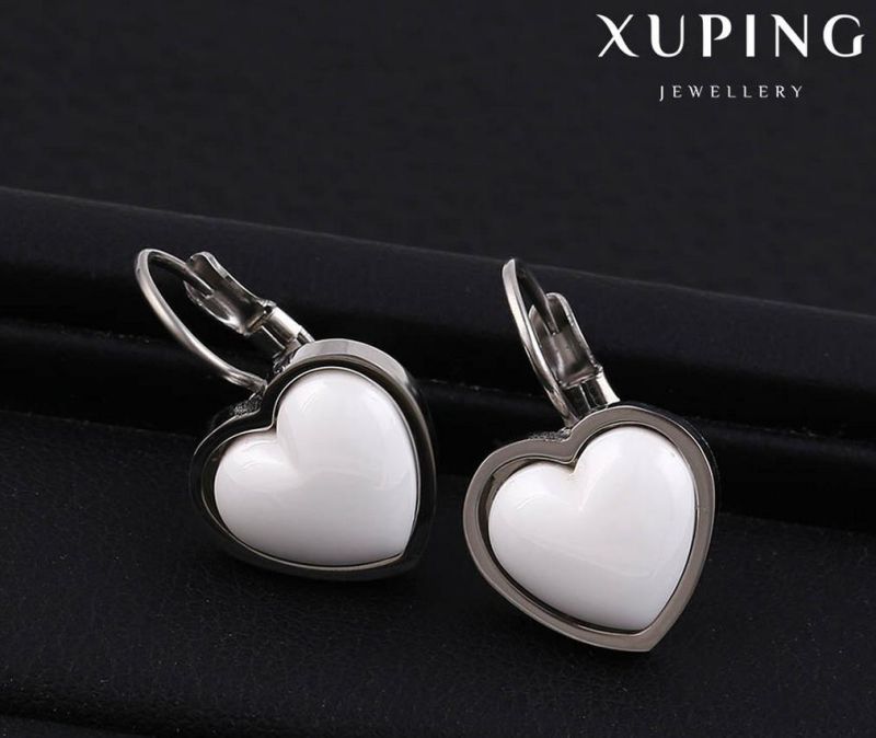 91782 Fashion Elegant Ceramic Heart-Shaped Jewelry Earring Clip