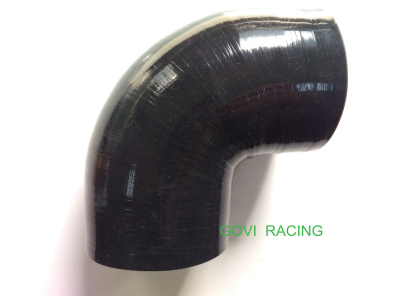 Black 90 Degree 3'' Radiator Hose Pipe Elbow Silicone Tubing