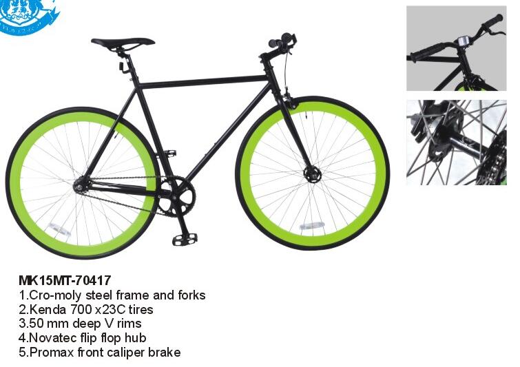 Cromoly Steel Fixed Gear Bicycle (Cog and Freewheel Included)