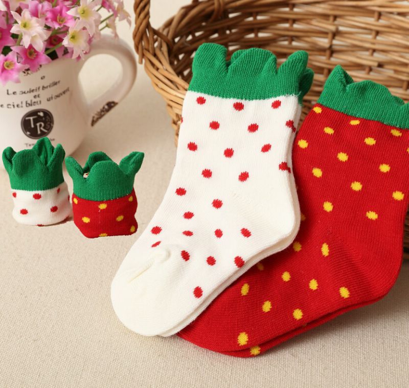 Kids Strawberry Cotton Socks