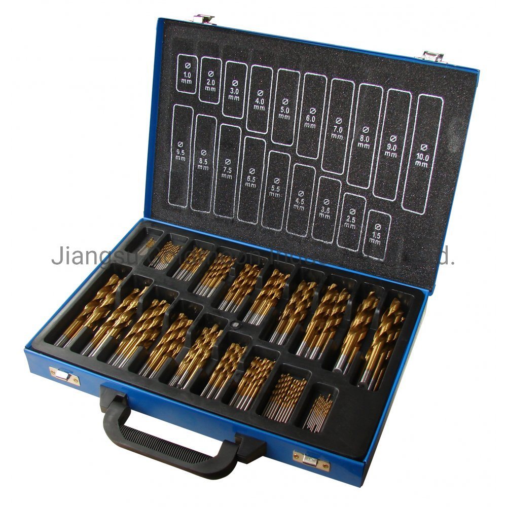 170PCS DIN338 HSS Driver PDC Twist Diamond Core broca definida em caixa de metal