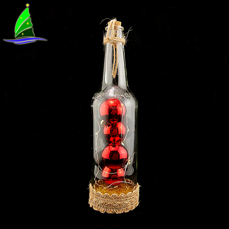 Botellas de vidrio con luces de cadena LED Glass Bottles with LED String Lights