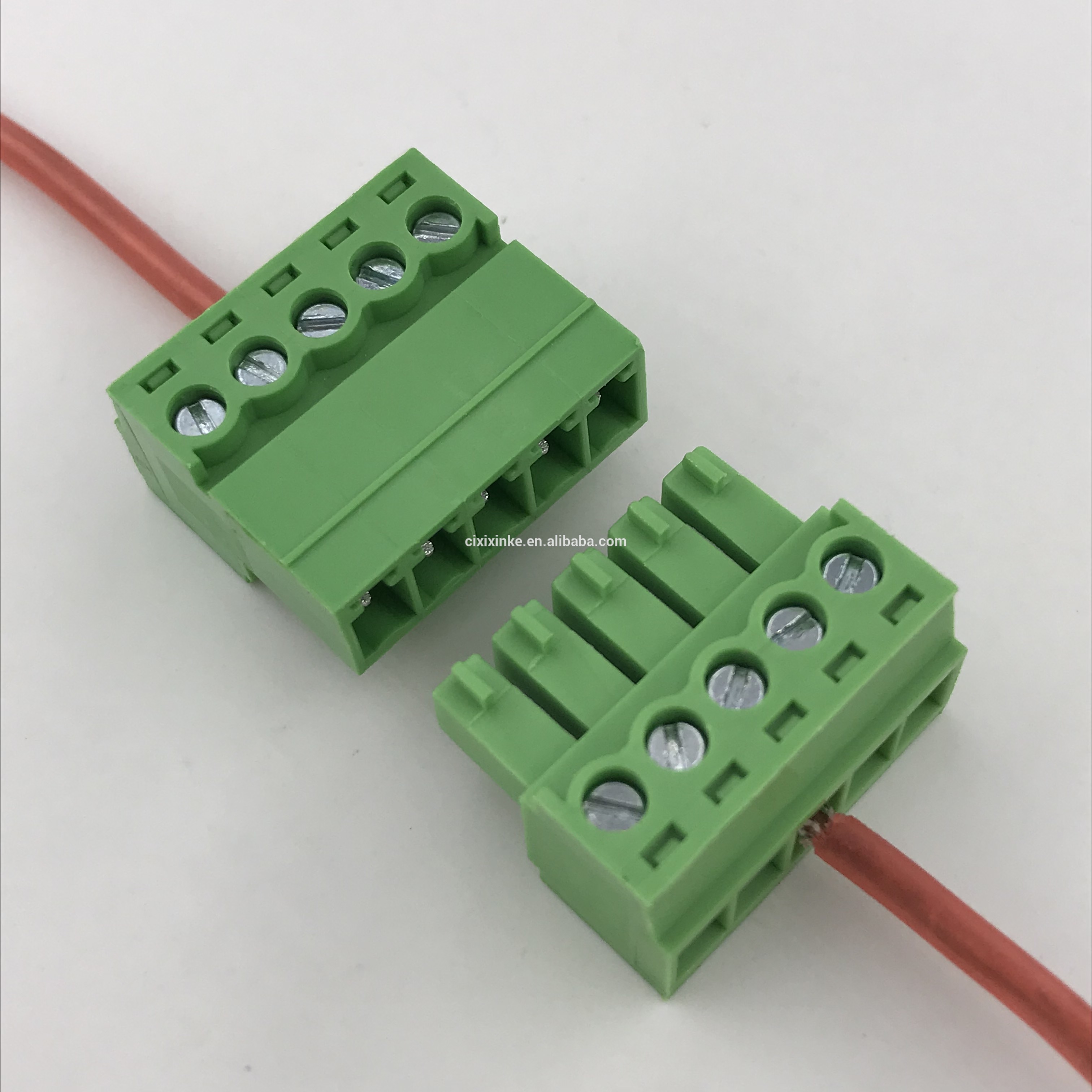 5 contactos del bloque de terminales enchufables de tornillo de cableado 5 contacts of wiring screw pluggable terminal block
