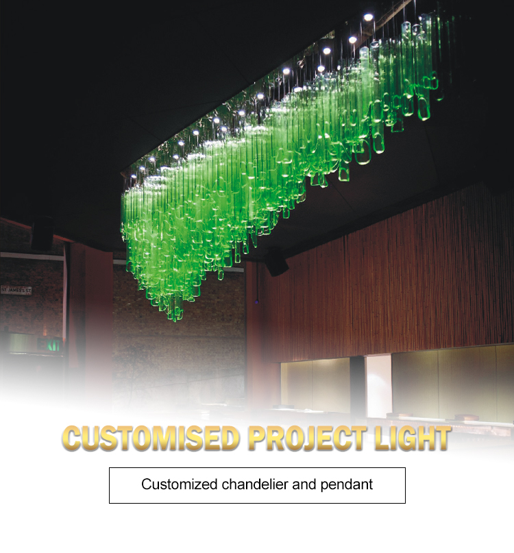 green glass chandelier light