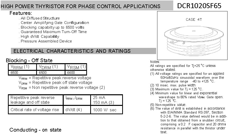   High Power Thyristor