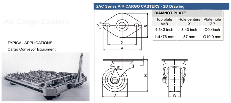 3 Inch Air Cargo Caster for Cargo Conveyor Equipment