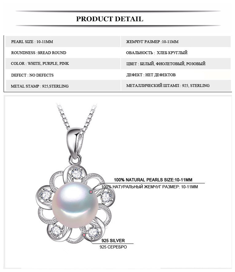 New Arrival Latest Design 10-11mm AAA Bread Round Real Freshwater Pearl Pendant