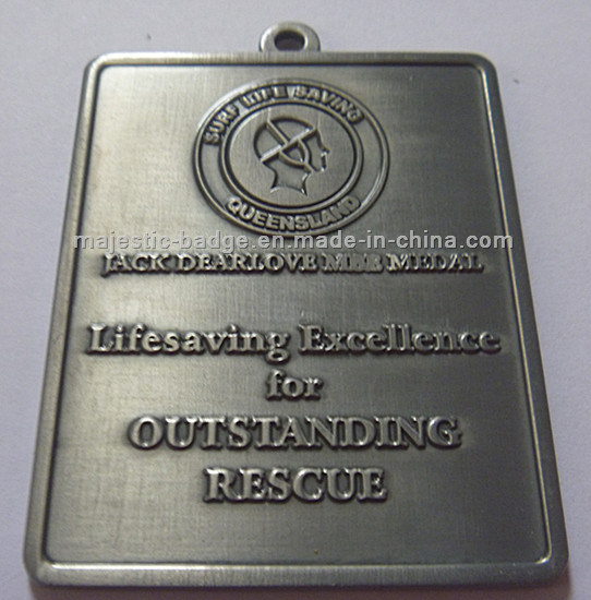 Two-Sided Lifesaving & Antique Silver Plating Medallion