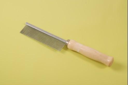 Wooden Handle with Steel Comb for Pet Grooming