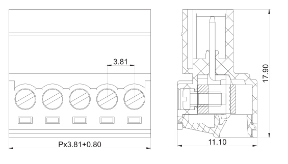 10 pin 12-24 AWG pluggable spring terminal block