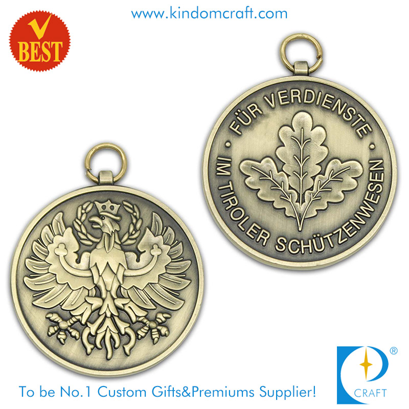 Custom Cheap Metal Antique Brass 3D Medals Logo for Souvenir Gift