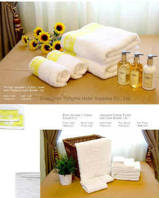 Hotel Towel, 100% Cotton 16s/1, 21s/2, 32s/1, Plain, Jacquard, Dobby Border, Embroidery