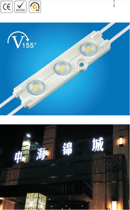 3 Chips LED Module with 155° Lens/ CE RoHS / LED Signage Lighting