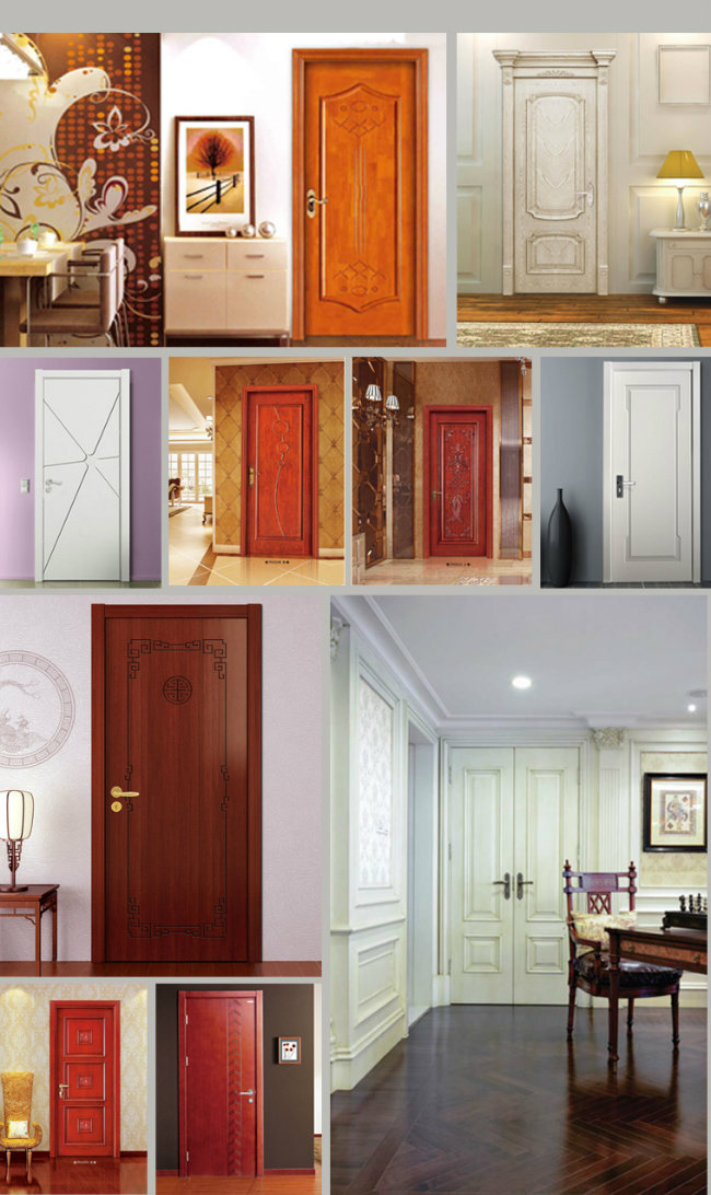 Wooden Interior Composite Solid Wooden Door with MDF Infilling