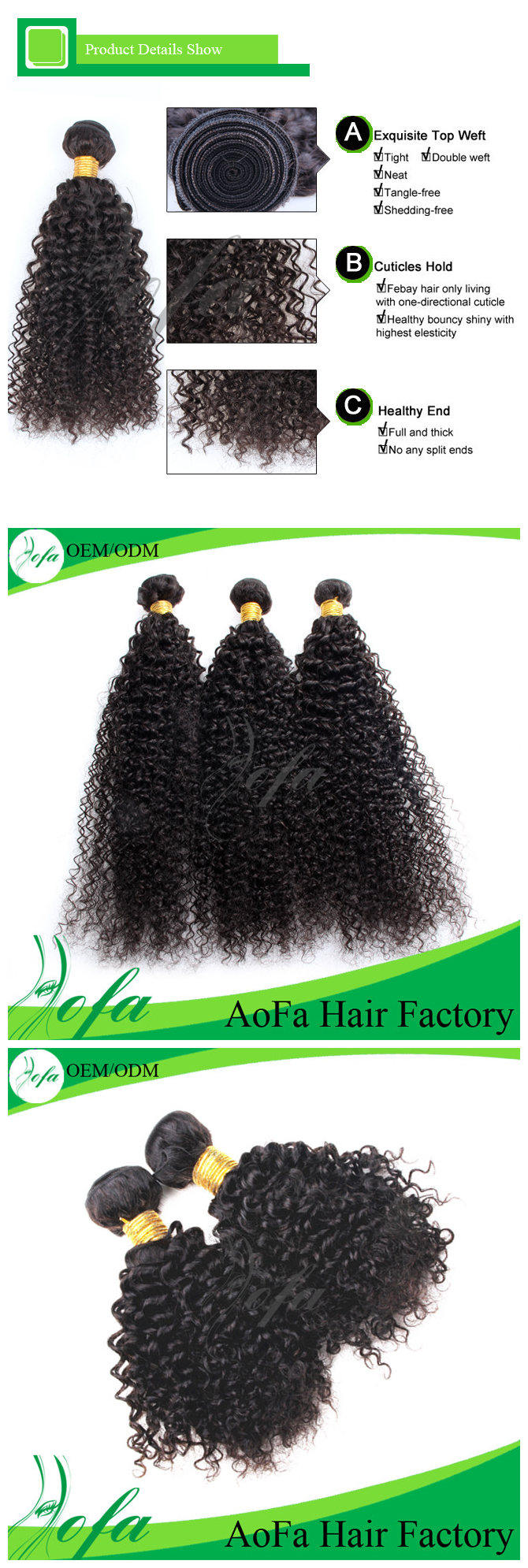 100%Unprocessed Virgin Mongolian Curly Hair Remy Human Hair Extension