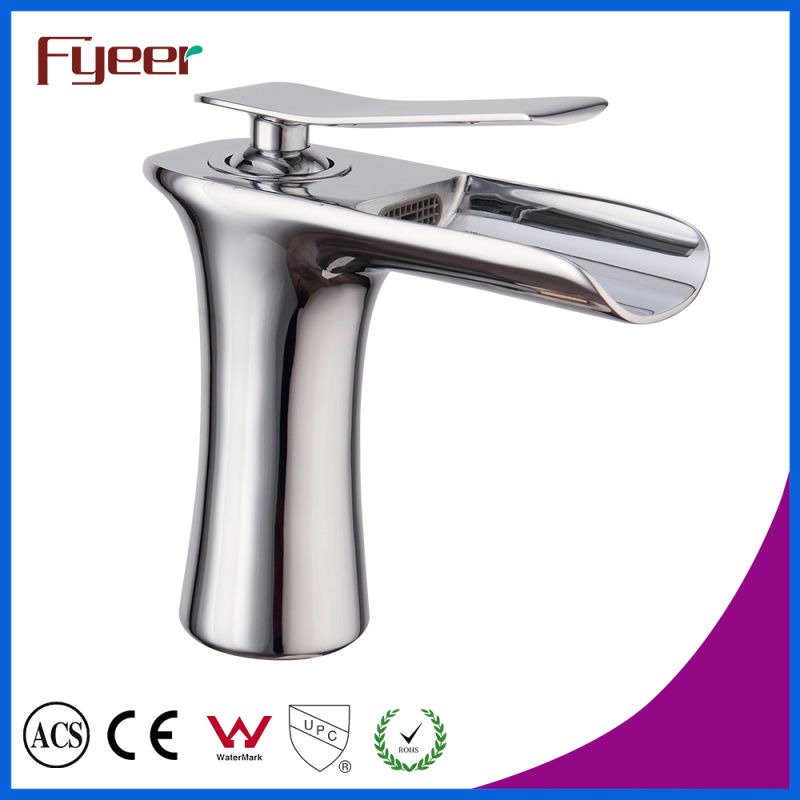 Fyeer Chrome Single Handle Waterfall Bathroom Original Sink Basin Faucet Water Mixer Tap