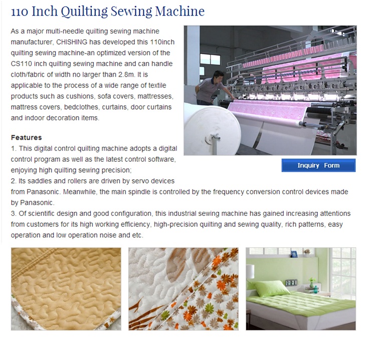 CS110 Multi Needle Industrial Comforter Manufacturing Quilting Sewing Machine