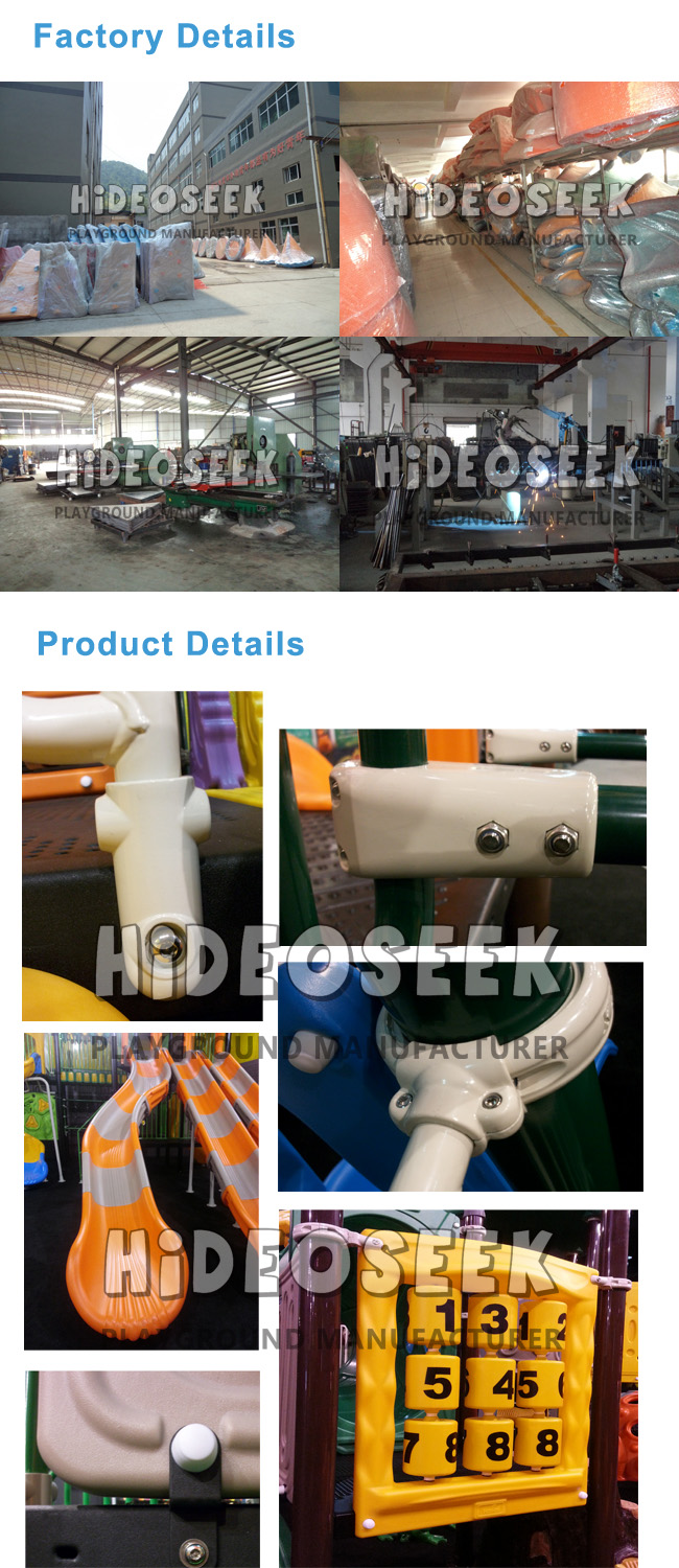 New Design Outdoor Playground Plastic Slide with Swing for Children
