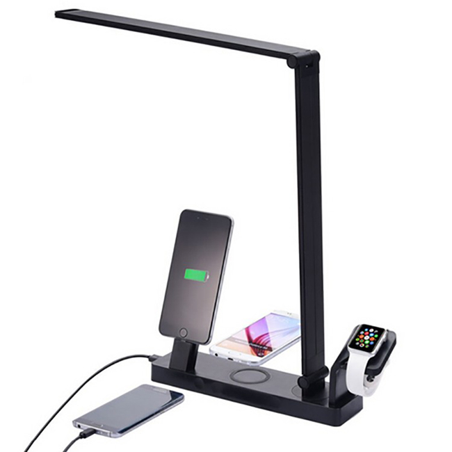 Smart LED Lamp USB 3.1 Type-C Charger Mobile Phone USB Charging Dock Qi Wireless Charger