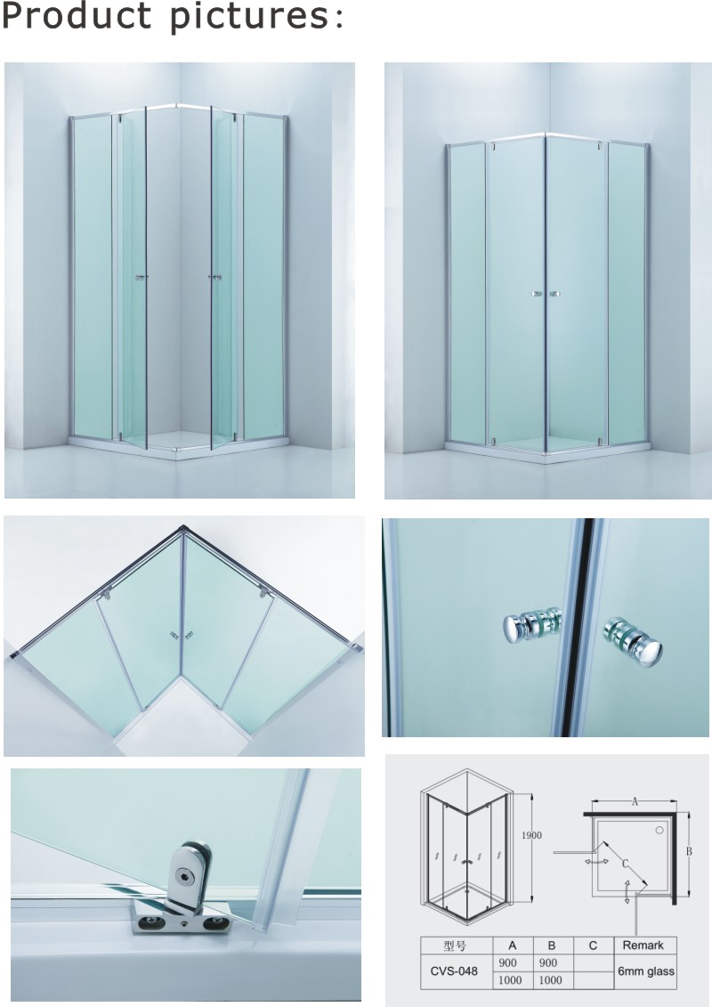 Sliding Shower Enclosure with Adjustable Frame/Customized Glass Door (3-Cvs048)