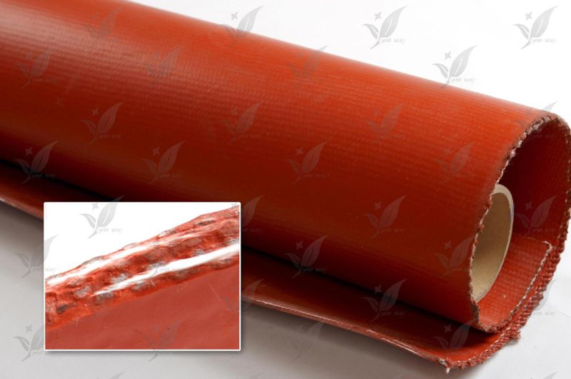 Double Sides Silicon Coated Fiberglass Cloth Red Colour