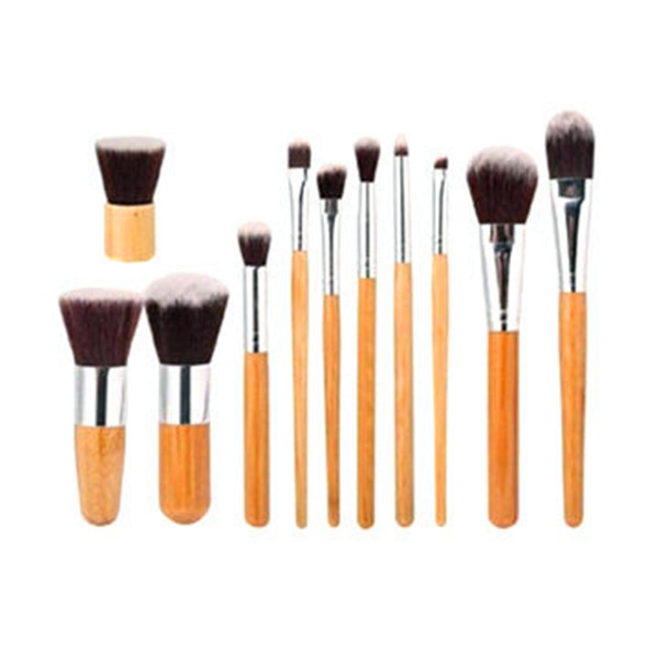 11 PCS Professional Wood Foundation Brushes Kabuki Makeup Brushes