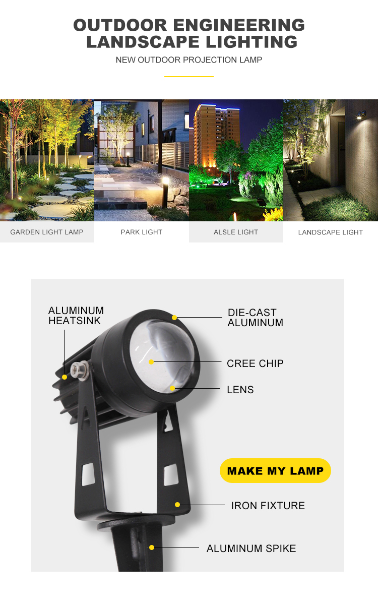 3W LED Garden Lawn Lamp Light DC12V Outdoor