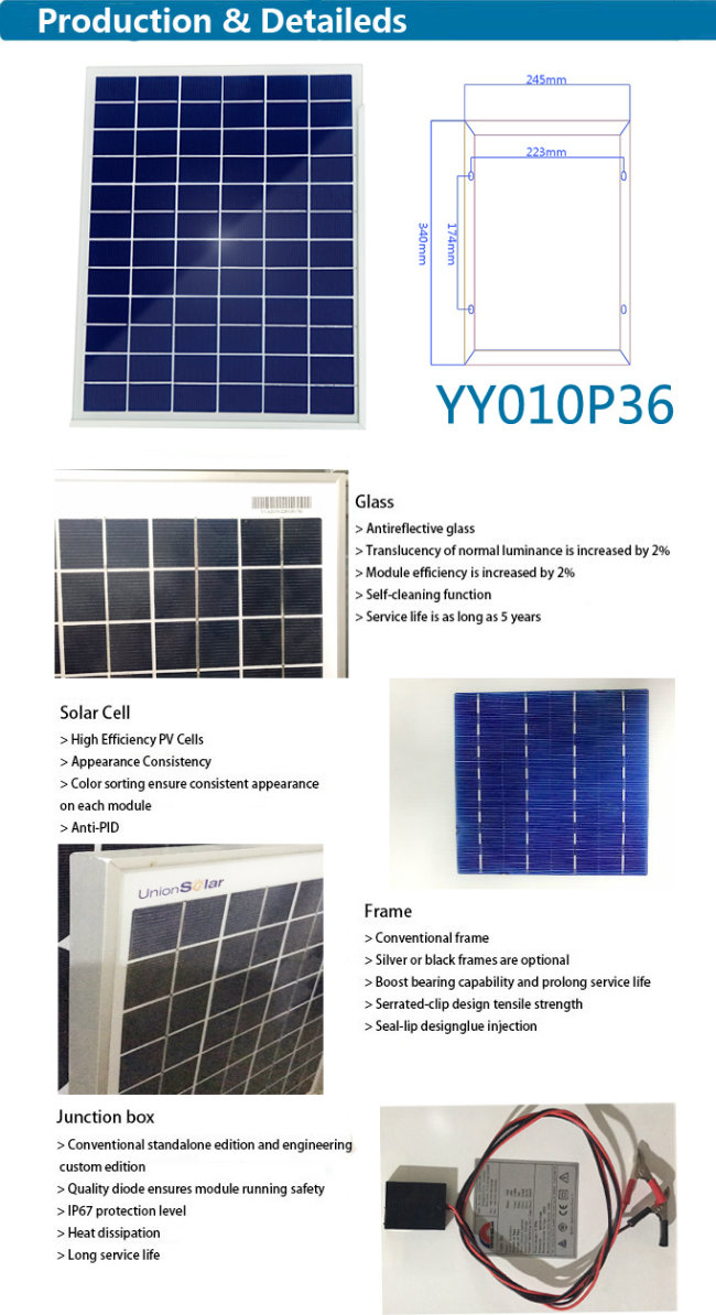 Mini 12W Solar Panel Made in China