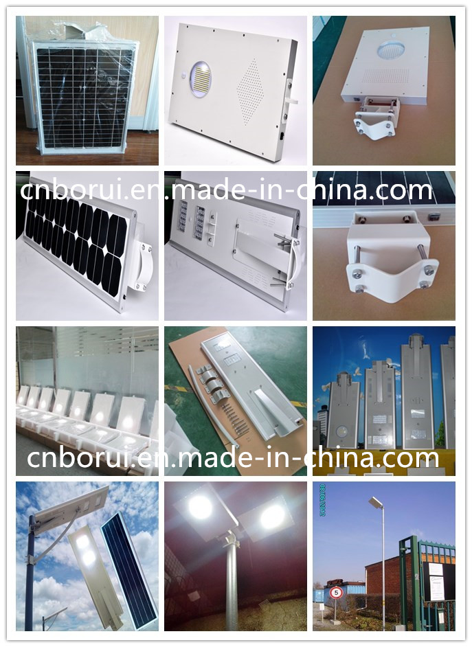 Warm White Color Temperature (CCT) 6W 8W 10W 12W All in One Solar LED Street Light with Motion Senso