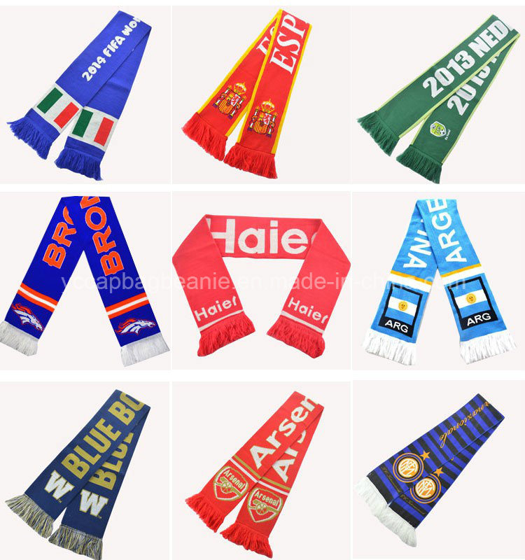 100%Acrylic Winter Knitted Scarf, Football Scarf