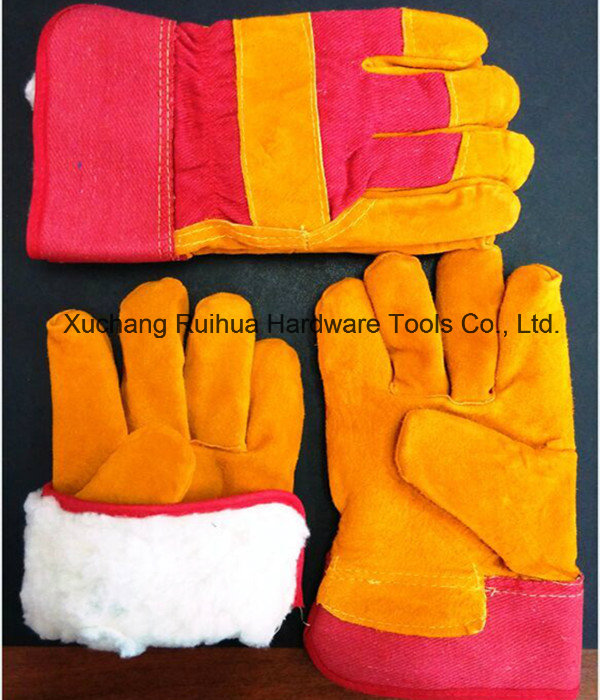 Winter Leather Gloves for Cold Weather Working,Winter Working Glove,Leather Winter Working Warm Gloves,Cow Grain Leather Fleecy Lined Winter Warm Working Gloves