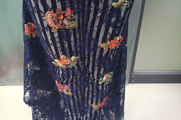 Embroidery Lace Dress Polyester Fabric