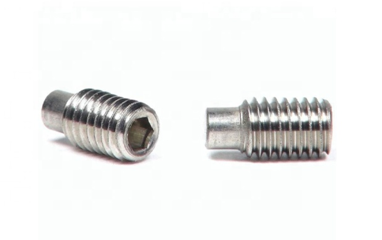 Steel set screws with dog point