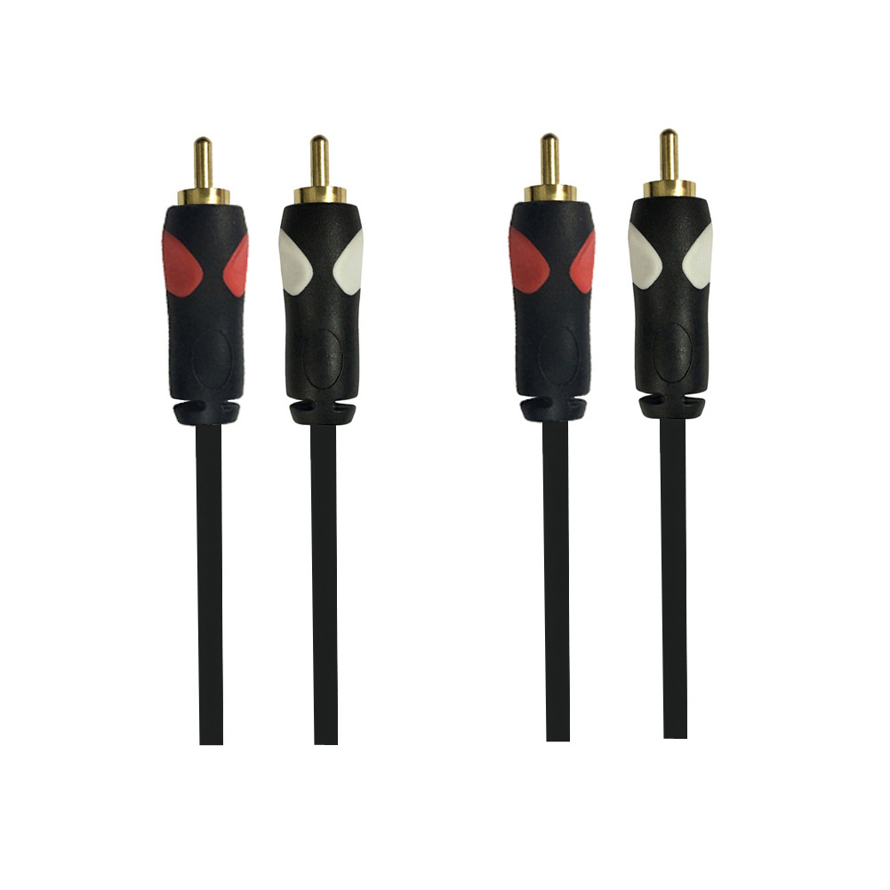 Cable AV de audio y video 2RCA a 2RCA chapado en níquel dorado