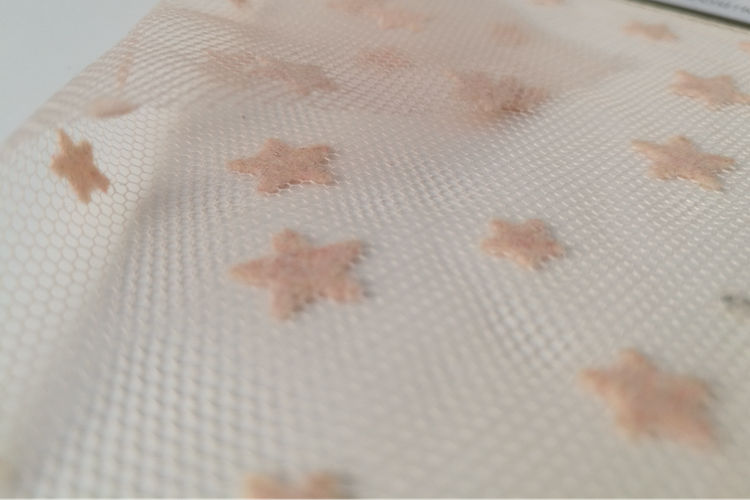 100% Polyester Little Star Tulle Dress Flock Fabrics