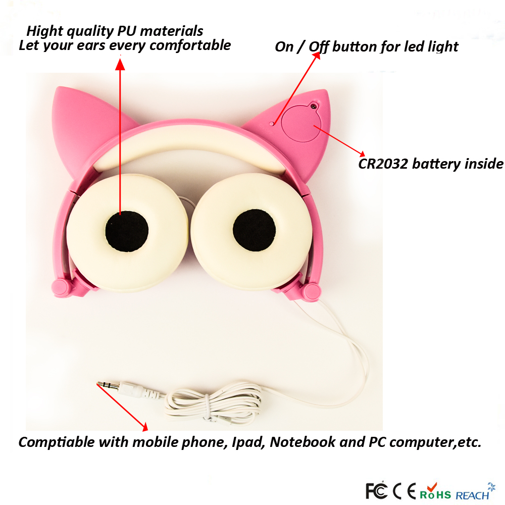 Headphone with LED light