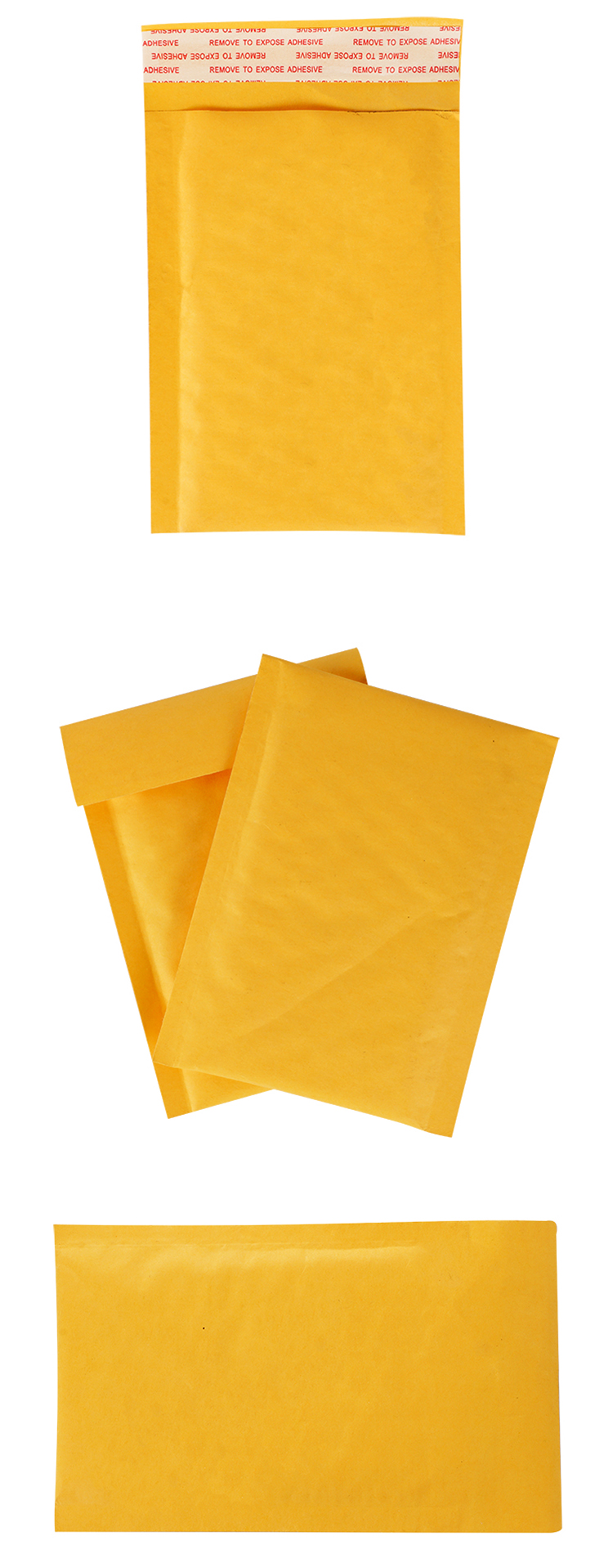 yellow and white kraft bubble envelope