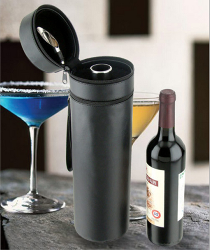 Portable Leather Wine Box for Travel