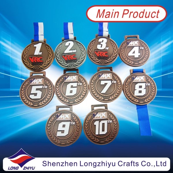 Kazakhstan Gold Round Medal Soft Enamel 3D Globe Design Medal Satin Ribbon with Medal Wood Box (lzy2013-00003)