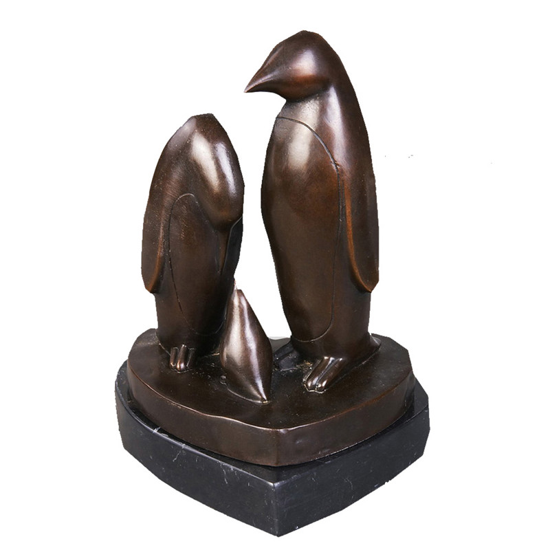 Animal Bronze Sculpture Bird Penguin Decoration Brass Statue Tpy-198
