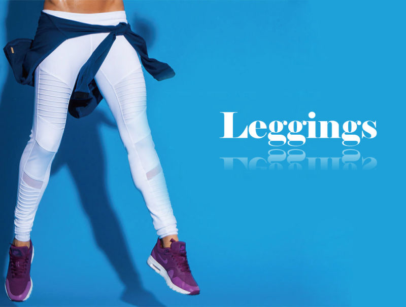 Factory OEM Custom Pleated White Fitness Women Yoga Leggings Sports Pants with Mesh