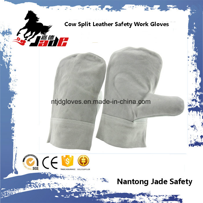 Cowhide Leather Mittens Industrial Safety Welding Work Glove