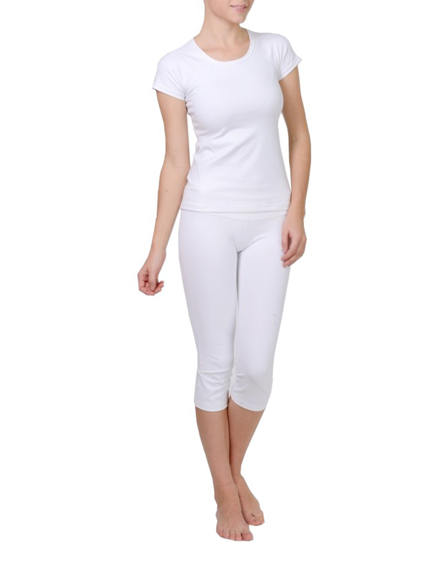 White Color Dry Fit Yoga Clothes Custom Yoga Pants